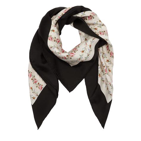 gucci rose print scarf|gucci neckerchief.